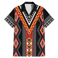 Niho Taniwha Taniko Motif Family Matching Mermaid Dress and Hawaiian Shirt