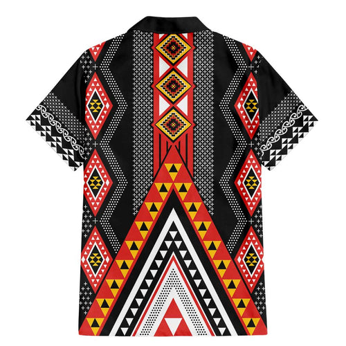 Niho Taniwha Taniko Motif Family Matching Mermaid Dress and Hawaiian Shirt