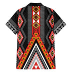 Niho Taniwha Taniko Motif Family Matching Off Shoulder Maxi Dress and Hawaiian Shirt