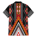Niho Taniwha Taniko Motif Family Matching Short Sleeve Bodycon Dress and Hawaiian Shirt