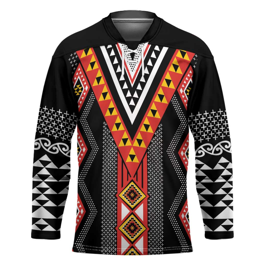 Niho Taniwha Taniko Motif Hockey Jersey - Aussie Hoodie