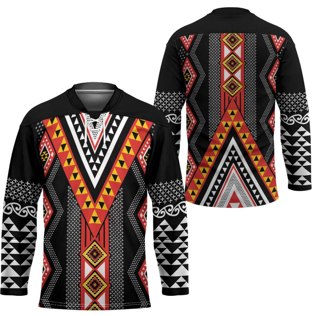 Niho Taniwha Taniko Motif Hockey Jersey - Aussie Hoodie