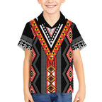 Niho Taniwha Taniko Motif Kid Hawaiian Shirt