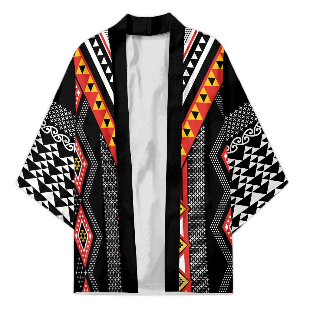 Niho Taniwha Taniko Motif Kimono - Aussie Hoodie