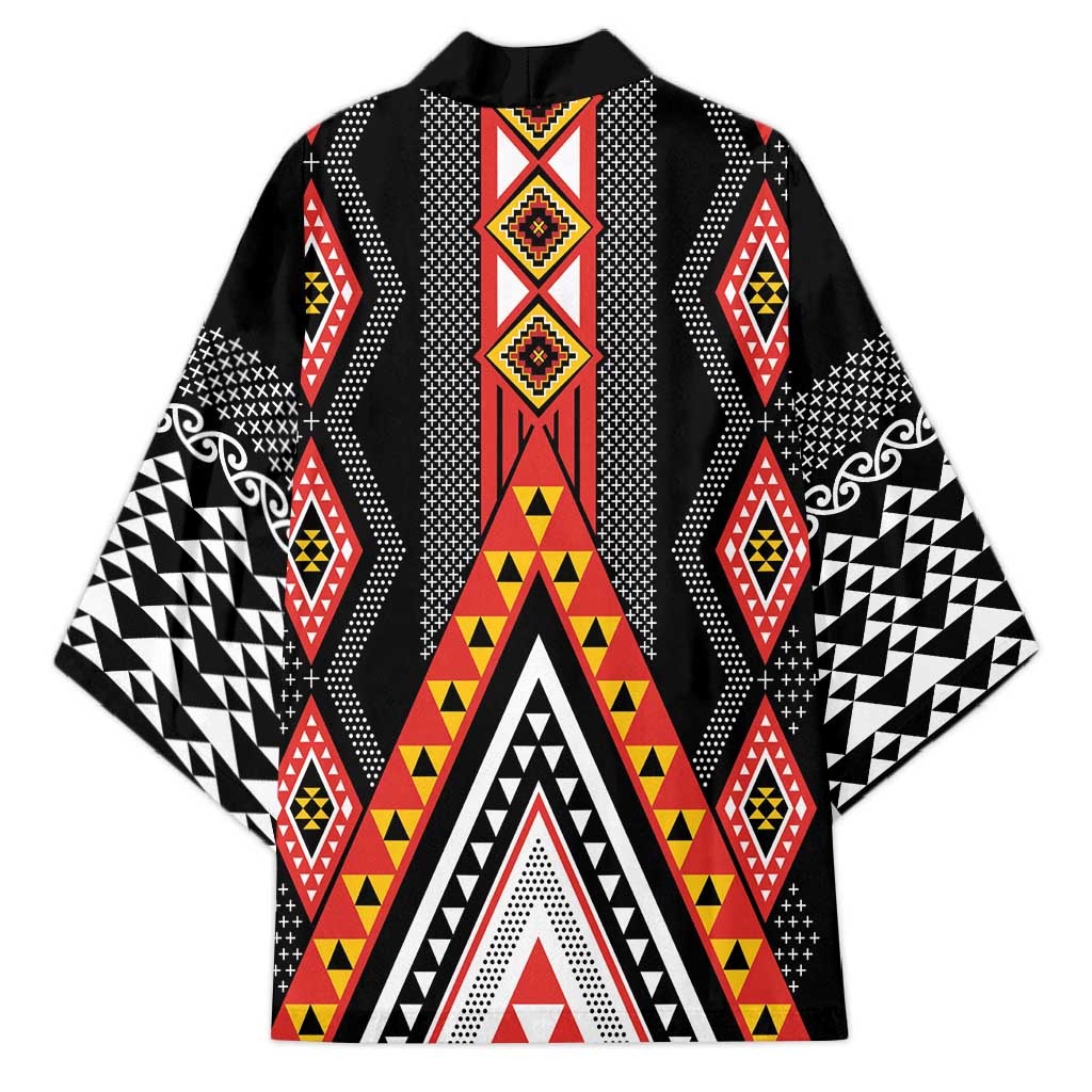 Niho Taniwha Taniko Motif Kimono - Aussie Hoodie