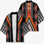 Niho Taniwha Taniko Motif Kimono - Aussie Hoodie
