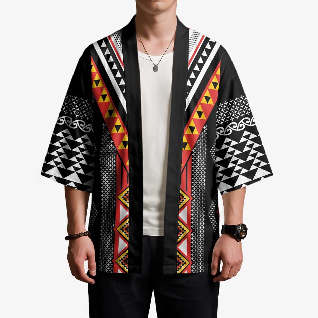 Niho Taniwha Taniko Motif Kimono - Aussie Hoodie