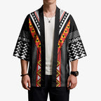 Niho Taniwha Taniko Motif Kimono - Aussie Hoodie