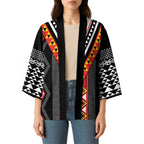 Niho Taniwha Taniko Motif Kimono - Aussie Hoodie