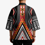 Niho Taniwha Taniko Motif Kimono - Aussie Hoodie