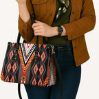 Niho Taniwha Taniko Motif Leather Bag - Aussie Hoodie