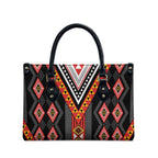 Niho Taniwha Taniko Motif Leather Bag - Aussie Hoodie