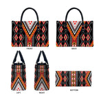 Niho Taniwha Taniko Motif Leather Bag - Aussie Hoodie