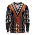 Niho Taniwha Taniko Motif Long Sleeve Shirt
