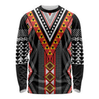 Niho Taniwha Taniko Motif Long Sleeve Shirt