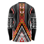 Niho Taniwha Taniko Motif Long Sleeve Shirt