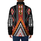 Niho Taniwha Taniko Motif Padded Jacket - Aussie Hoodie
