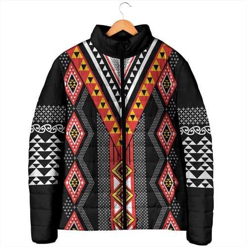 Niho Taniwha Taniko Motif Padded Jacket - Aussie Hoodie