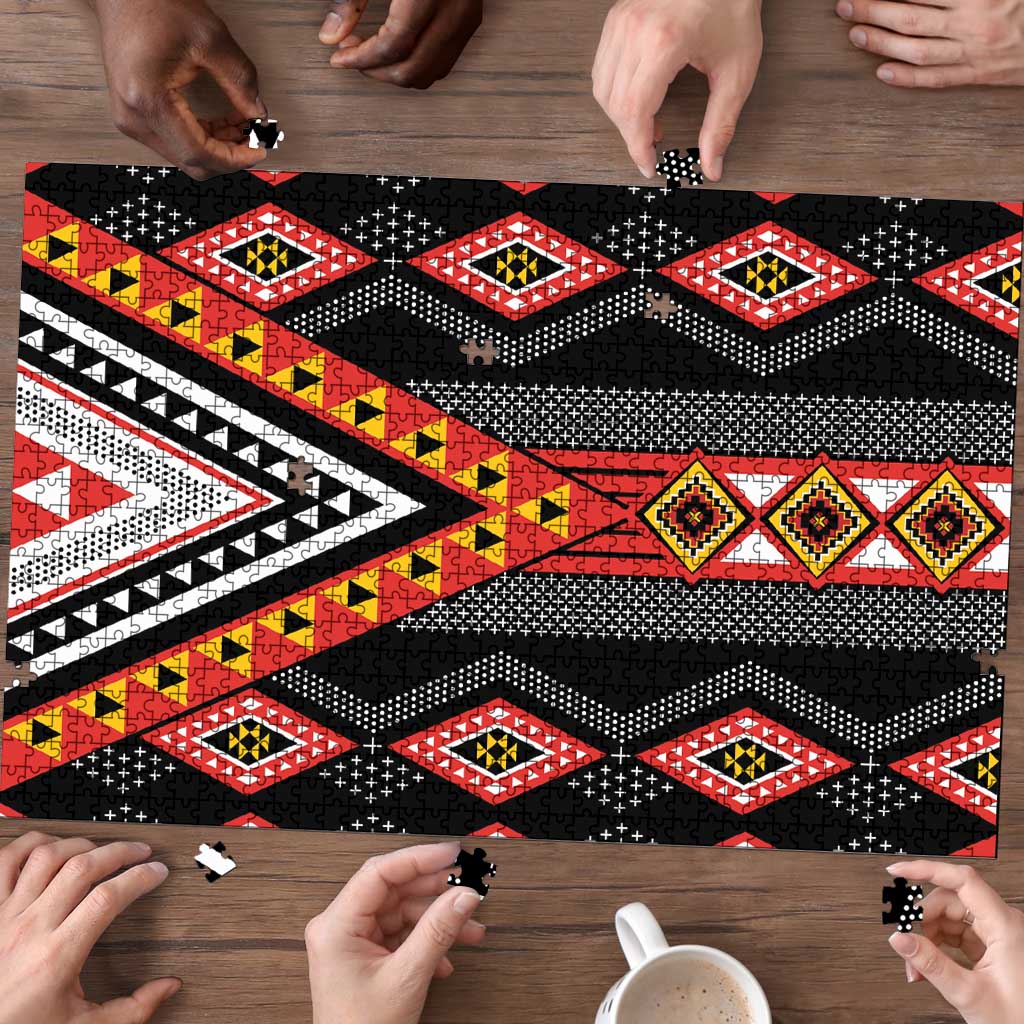 Niho Taniwha Taniko Motif Puzzle - Aussie Hoodie