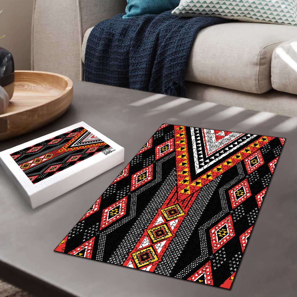 Niho Taniwha Taniko Motif Puzzle - Aussie Hoodie