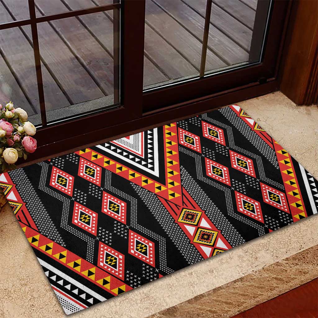 Niho Taniwha Taniko Motif Rubber Doormat