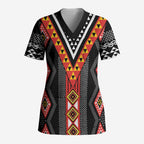 Niho Taniwha Taniko Motif Scrub Top - Aussie Hoodie