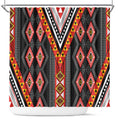 Niho Taniwha Taniko Motif Shower Curtain