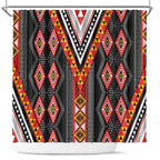 Niho Taniwha Taniko Motif Shower Curtain