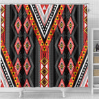Niho Taniwha Taniko Motif Shower Curtain