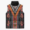 Niho Taniwha Taniko Motif Sleeveless Puffer Jacket - Aussie Hoodie