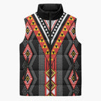 Niho Taniwha Taniko Motif Sleeveless Puffer Jacket - Aussie Hoodie