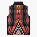 Niho Taniwha Taniko Motif Sleeveless Puffer Jacket - Aussie Hoodie