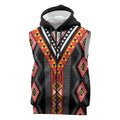 Niho Taniwha Taniko Motif Sleeveless Zip Hoodie LT9