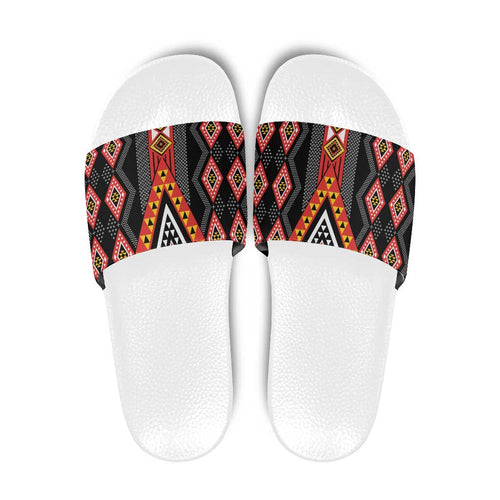 Niho Taniwha Taniko Motif Slide Sandals - Aussie Hoodie