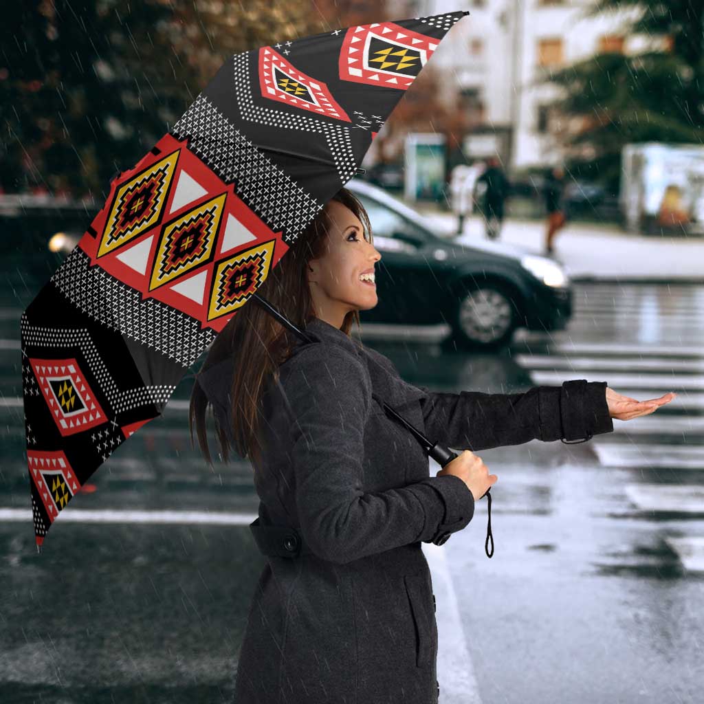 Niho Taniwha Taniko Motif Umbrella - Aussie Hoodie