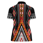Niho Taniwha Taniko Motif Women Polo Shirt