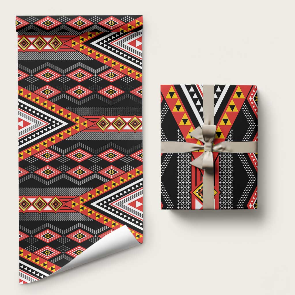 Niho Taniwha Taniko Motif Wrapping Paper - Aussie Hoodie