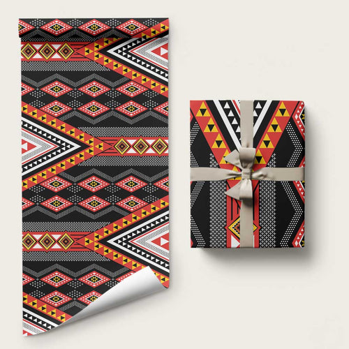 Niho Taniwha Taniko Motif Wrapping Paper - Aussie Hoodie