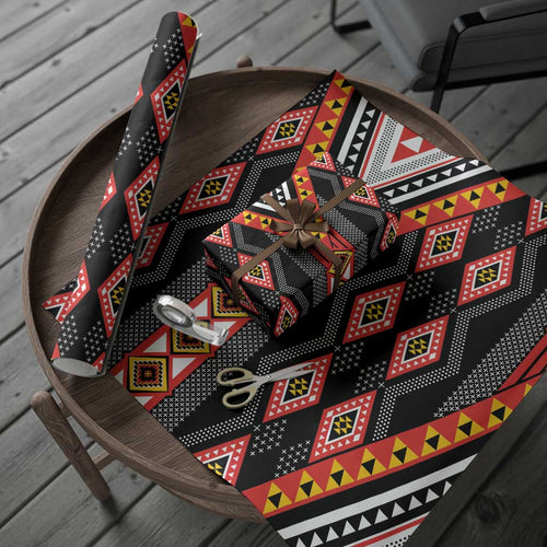 Niho Taniwha Taniko Motif Wrapping Paper - Aussie Hoodie