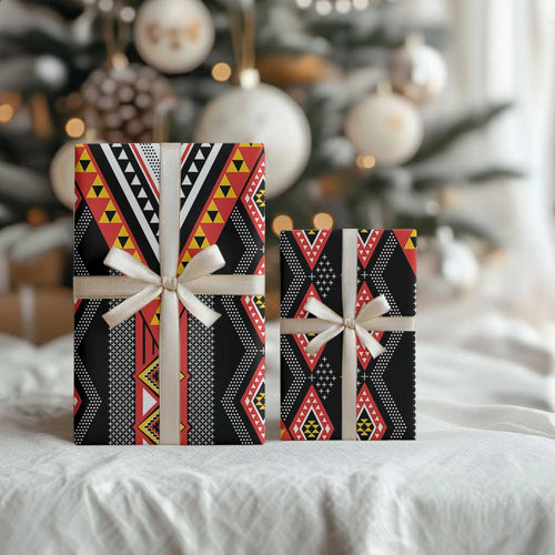 Niho Taniwha Taniko Motif Wrapping Paper - Aussie Hoodie
