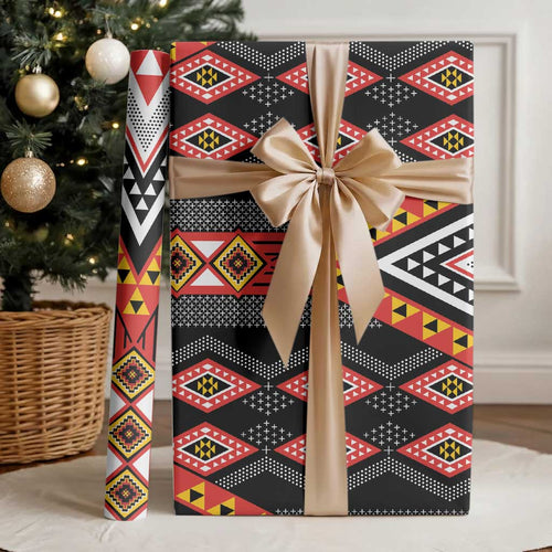 Niho Taniwha Taniko Motif Wrapping Paper - Aussie Hoodie