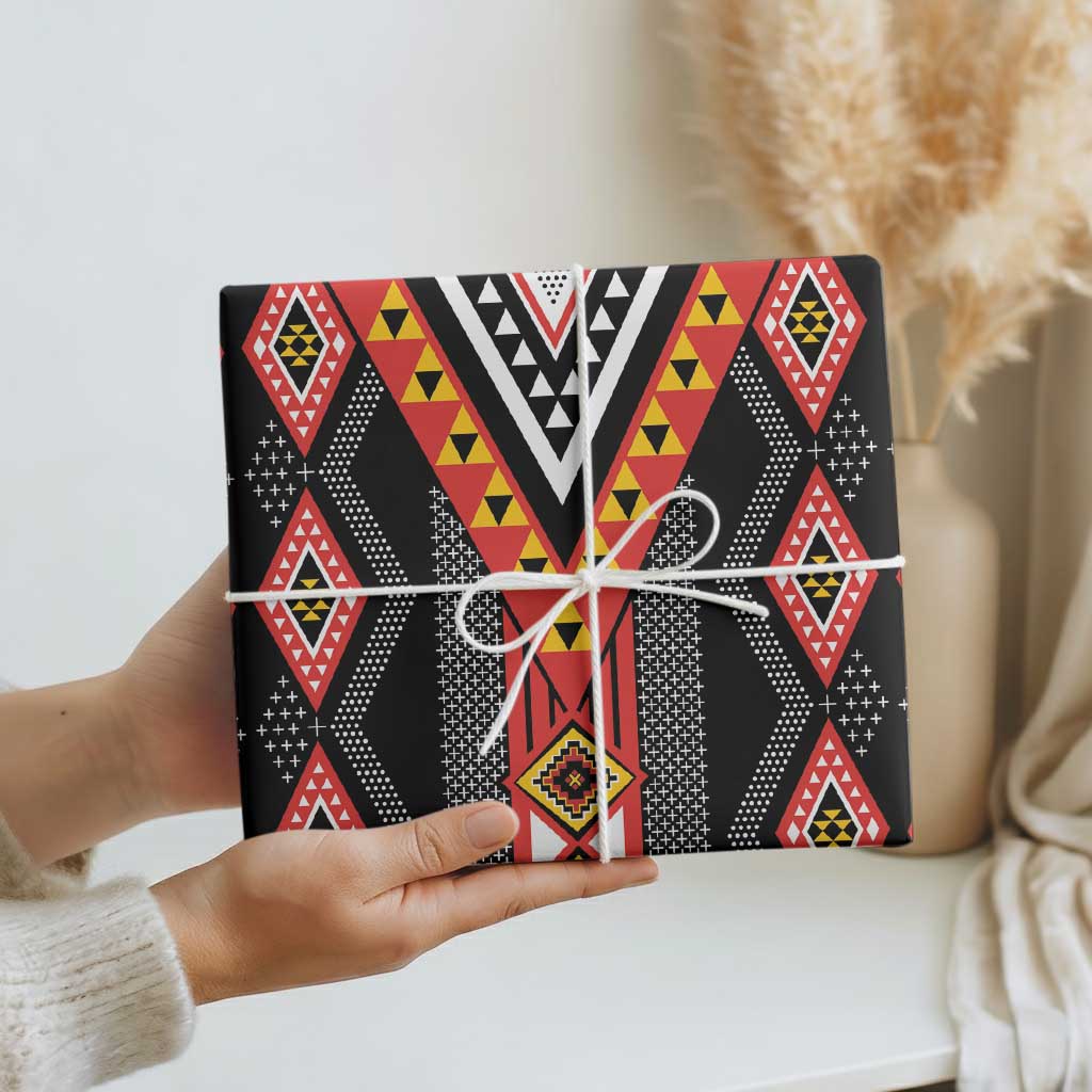 Niho Taniwha Taniko Motif Wrapping Paper - Aussie Hoodie