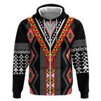 Niho Taniwha Taniko Motif Zip Hoodie