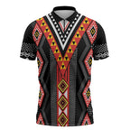 Niho Taniwha Taniko Motif Zipper Polo Shirt - Aussie Hoodie