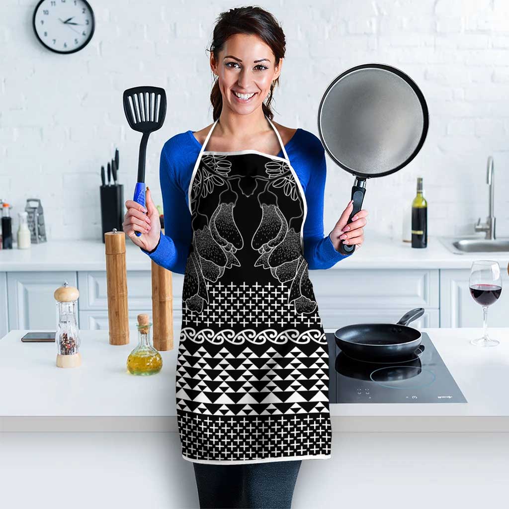Black Taniko Kowhaiwhai Tukutuku Motif Apron - Aussie Hoodie
