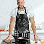 Black Taniko Kowhaiwhai Tukutuku Motif Apron - Aussie Hoodie