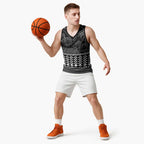 Black Taniko Kowhaiwhai Tukutuku Motif Basketball Jersey - Aussie Hoodie