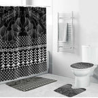 Black Taniko Kowhaiwhai Tukutuku Motif Bathroom Set - Aussie Hoodie