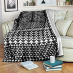 Black Taniko Kowhaiwhai Tukutuku Motif Blanket