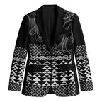 Black Taniko Kowhaiwhai Tukutuku Motif Blazer - Aussie Hoodie